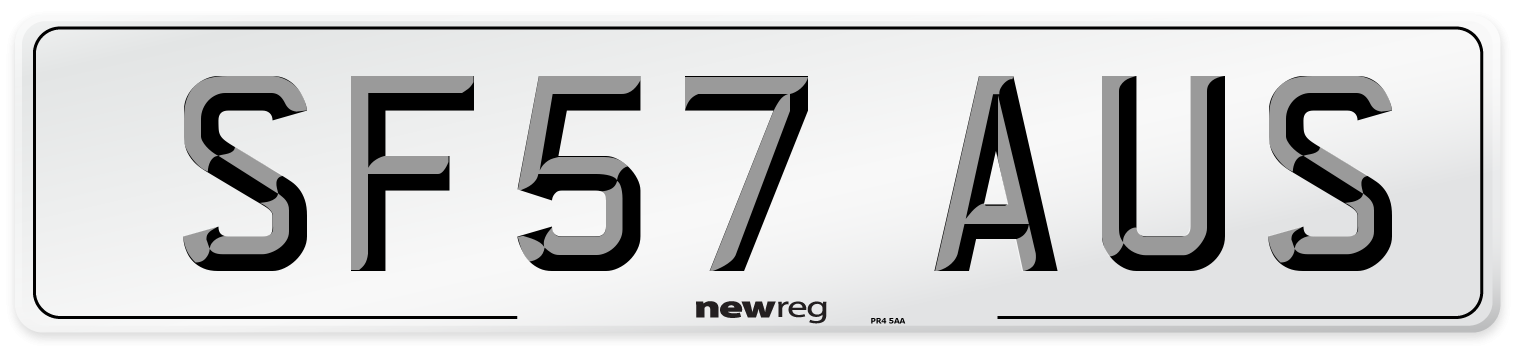 SF57 AUS Number Plate from New Reg